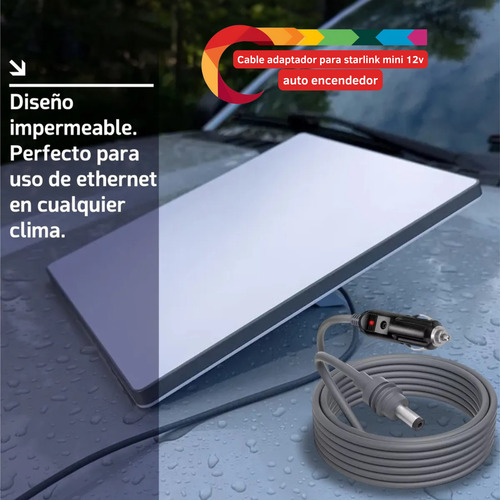 Cable Adaptador Para Starlink Mini Auto Encendedor 12v 3m