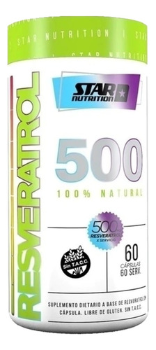 Resveratrol 500 60 Capsulas Star Nutrition Antioxidante