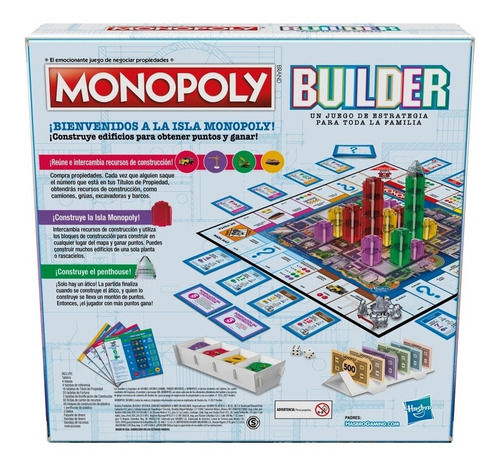 Juego De Mesa Hasbro Gaming Monopoly Builder +8 Años
