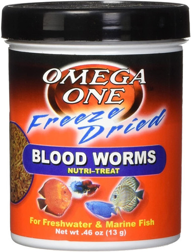 Omega One Blood Worms Freeze Dried Nutri-treat 13g Alimento Para Peces Gambas A Base De Gusanos De Sangre Liofilizados Sanck Proteina 55%