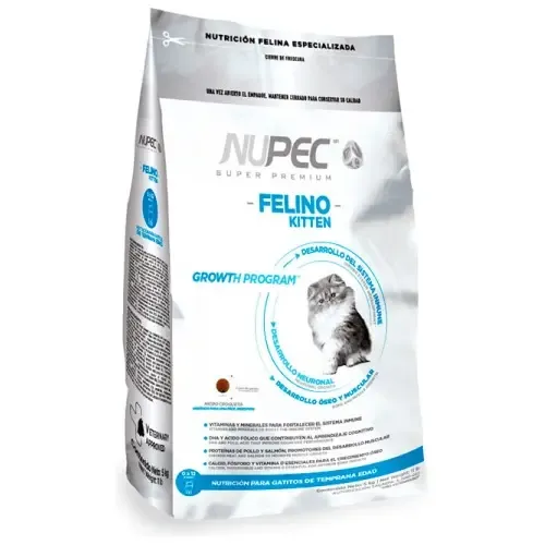 NUPEC F KITTEN 3 KG NUPEC  x 1 Alimento balanceado para gatitos desde nacidos hasta un año de edad, hembras gestantes y lactantes.
