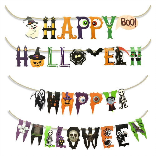 Guirnalda Letrero Banderines Halloween Colgador - Decorativa