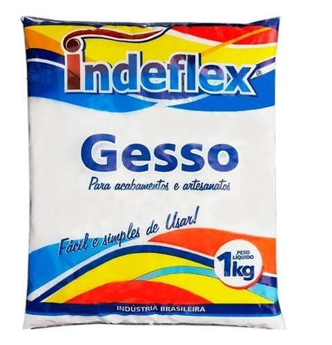 Imagem 1 de 10 de Gesso Em Pó Secagem Lenta Indeflex- Linhal - Kit C/2kg
