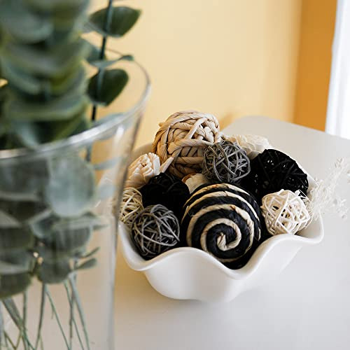 Bolas Decorativas Negras, Bolas Variadas De Mimbre Y Ra...