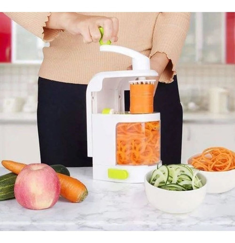 Imagem 3 de 3 de Cortador De Espaguete Legumes Espiral 4 Laminas Manivela