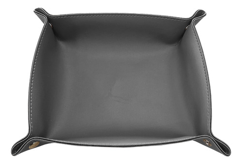 Porta Treco De Mesa Em Couro Sintético Premium Cinza Claro