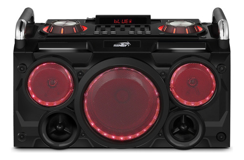 Parlante Portatil Bluetooth Rgb Con Woofer Sentey Gang Punk Negro