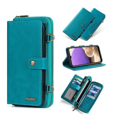 Funda Para Samsung Con 2 Billetera Carcasa Cuero Tipo Bolso