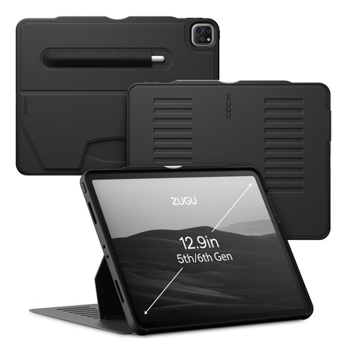 Case Zugu For iPad Pro 12.9 5th / 6th Gen 2021/2022 Black