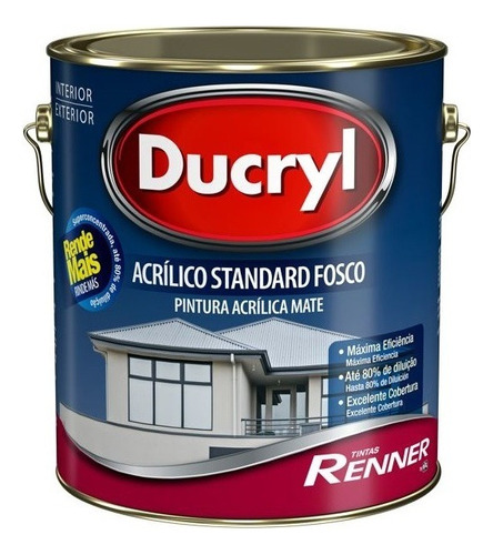 Tinta Ducryl Standard Fosca 3,6l Renner Cor Preto