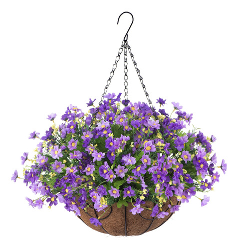 Ammyoo Flores Artificiales Colgantes En Cesta Para Decoracin