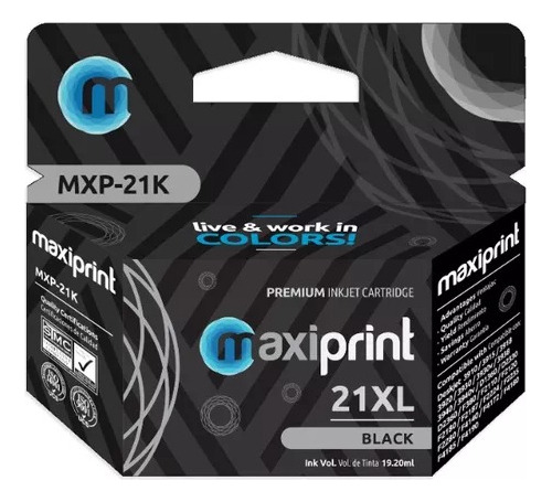 Cartucho De Tinta Compatible Hp 21 Xl Negro C9351c