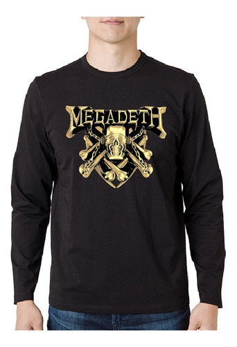 Playera Megadeth - Rock Heavy Metal Band Rockers Manga Larga