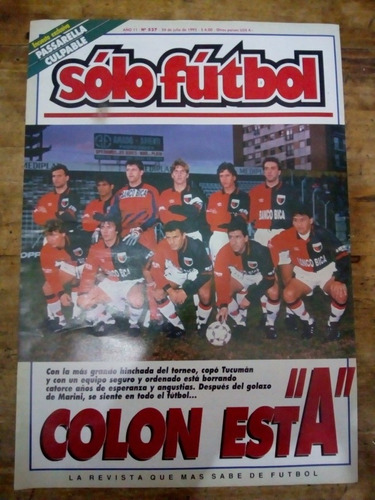 Recorte Colon De Santa Fe Julio 1995 Equipo