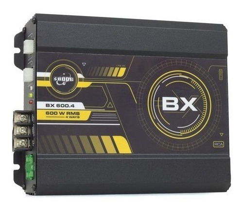 Módulo Amplificador Digital Boog Bx 600.4 - 4 Ohms 4 Canais Cor Preto - 2 ohms p/ Ch - 4 Ohms no bridge