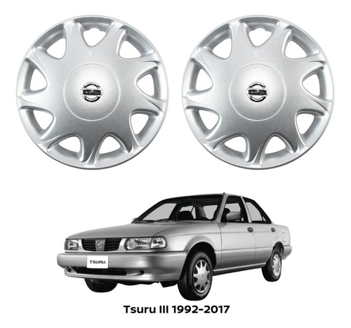 2 Tapones Rueda 13'' Tsuru Iii 2005 Nissan