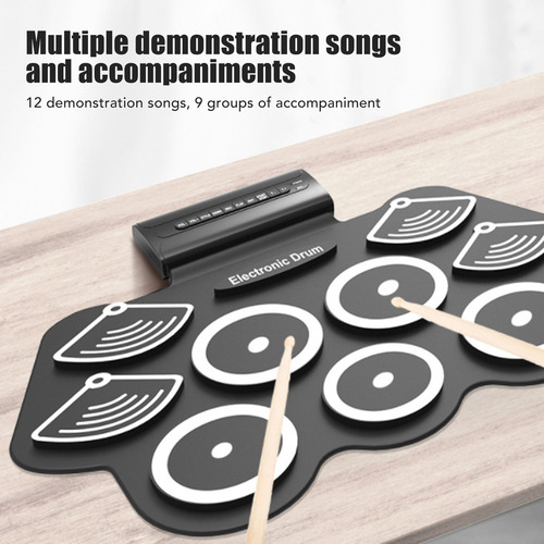 , Set Electrónico Roll Up Drum Practice Pad Midi Kit De