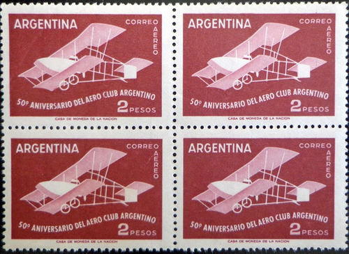 Argentina Aviones, Cuadrito Gj 1101 Aero Club 58 Mint L9273