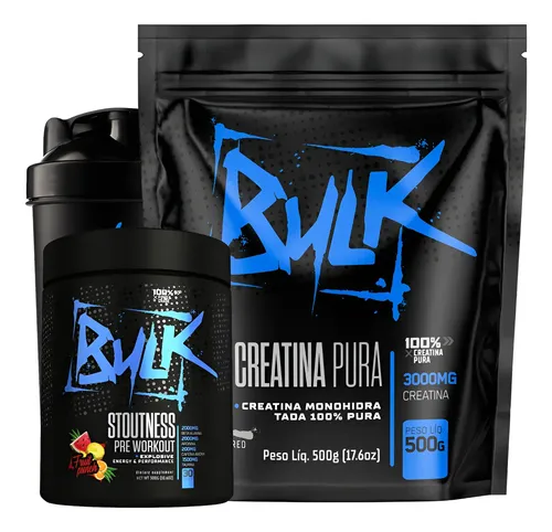 Kit Creatina Pré-Treino Shaker