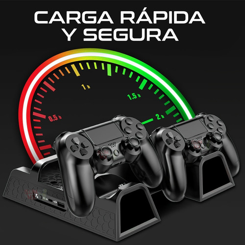 Imagen 3 de 6 de Base Enfriadora Ps4 Pro Slim Carga Controles Usb Dock Discos
