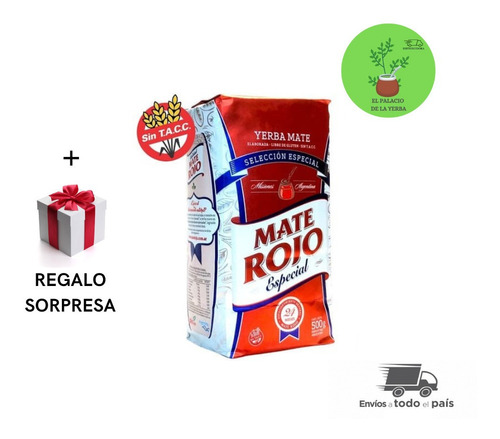 Yerba Mate Rojo Especial X 10 Unid De 1/2kg +regalo Sorpresa