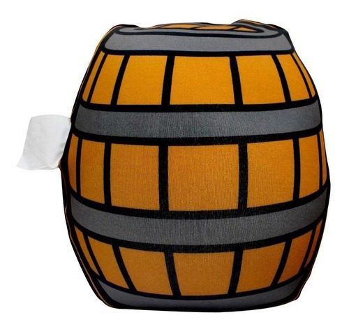 Cojín Creative Zone Donkey Kong con microperlas, 10064213, color marrón, diseño de tela Donkey Kong Barrel
