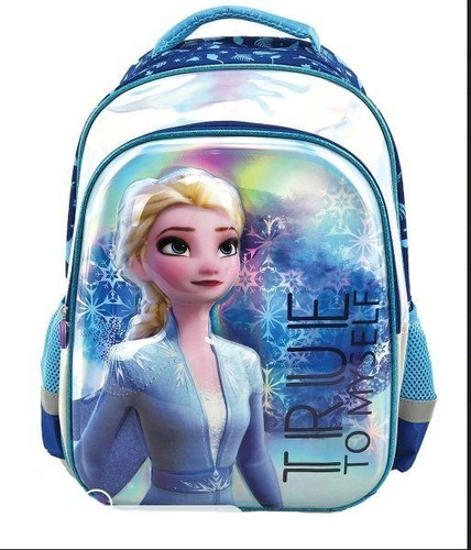 Morral 16.5 Grande Niña Frozen 2 Elsa En El Invierno Color Azul