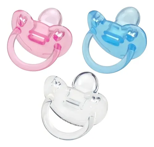 Chupeta 100% Silicone Soft Kuka Bico Chato T1 De 0 A 6 Meses Cor Cristal