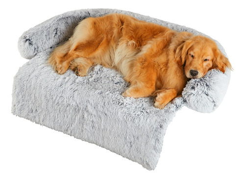 Codi Sofá Cama Calmante Para Perros Grandes, Tapete De Fel. Color Gris Claro