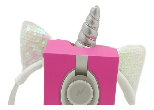 Imagen 2 de 5 de Auriculares De Unicornio Manos Libres Con Micrófono Rosa