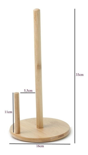 Imagem 4 de 5 de Suporte Para Papel Toalha Bambu Ecokitchen Mimo Style