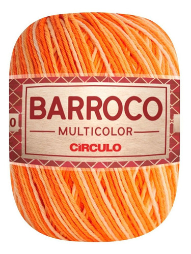 Barbante Barroco Multicolor 6 Fios 200g Linha Crochê Círculo Cor Abóbora