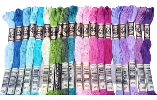 comprar Kit 20 Hilos Mouliné Dmc Para Bordar Punto De Cruz Algodon