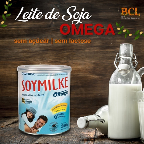 Leite De Soja Omega Lata 250gr Alternativa Ao Leite Soymilke