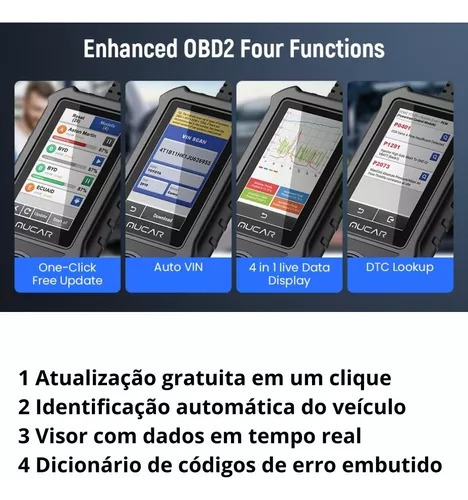 Scanner Automotivo Mucar Cde900 Android Wi-fi 2g Ram + 16g