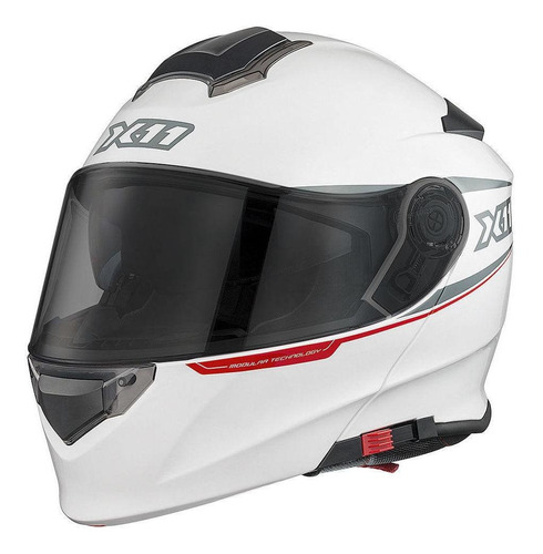 Capacete X11 Turner Escamoteável Viseira Solar Articulado 58 Cor Branco Tamanho do capacete L
