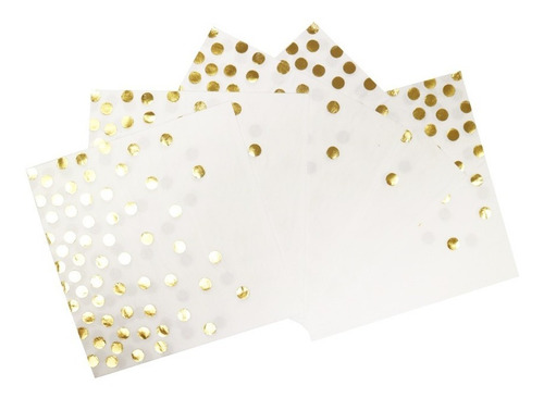 Imagen 1 de 5 de Servilleta De Papel Lunares Dorados X 12 Unidades
