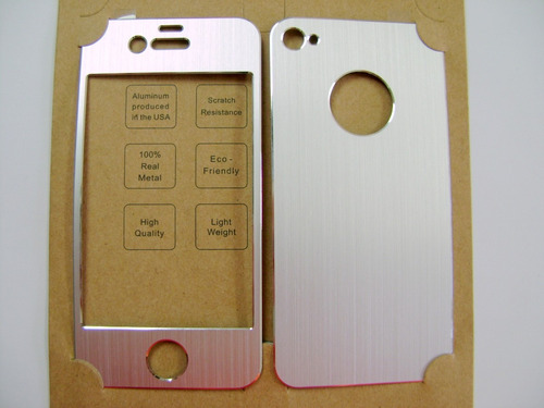 Laminas Protectoras 100% Aluminio Para Apple iPhone 4g 4s