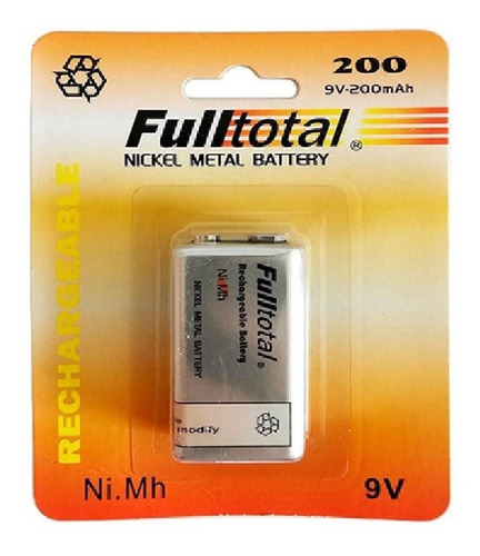 Pila 9v-200mah Recargable Ni.mh Full Total