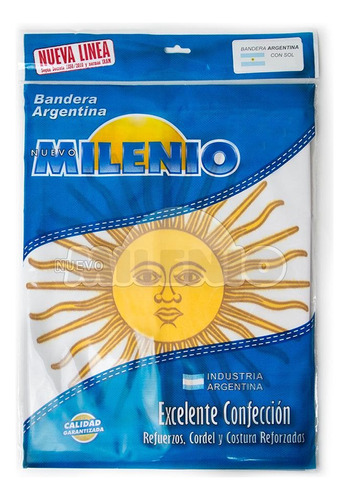 Bandera De Tela Argentina Nuevo Milenio De 45 X 72 Con Sol