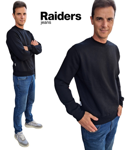 Buzo Frisa Raiders Liso Algodón S/capucha