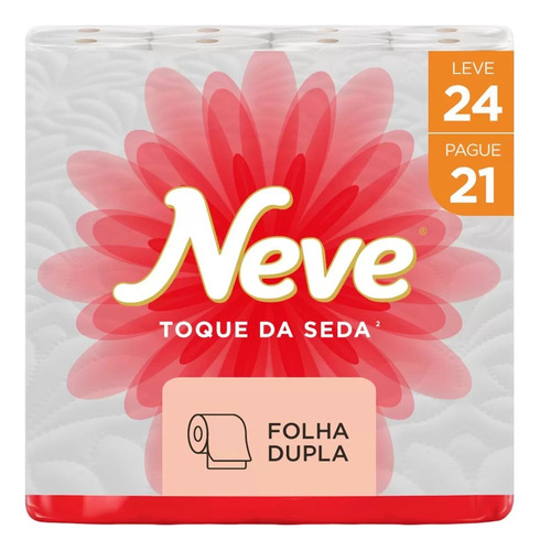Papel Higiênico Neve Toque De Seda Folha Dupla 24 Unidades