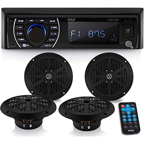 Marine Head Unit Receiver Speaker Kit - In-dash Lcd Estéreo