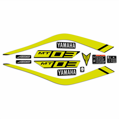 Calcos Yamaha Mt 03 Kit Completo Amarillas
