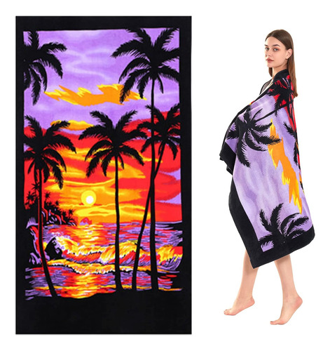 Toalla De Playa Extra Grande De Algodón 101 X 178 Cm