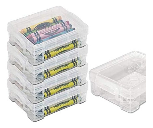 Caja De Crayones, Apilable Transparente (4 Pack.)