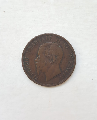 Moneda Italia 10 Centesimi 1862 (Usado)