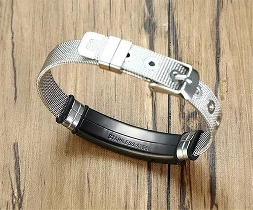Imagen 2 de 7 de Pulsera Alerta Médica Grabado Láser Personalizado M1106a