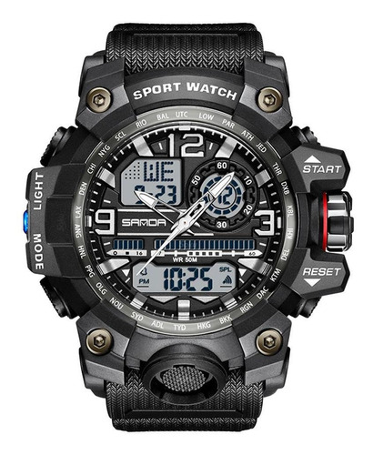 Reloj Dual Deportivo Militar Sumergible Uso Rudo Shock Sd