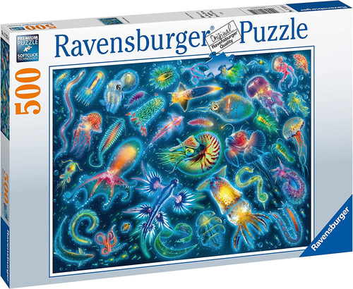 Rompecabezas Especies Submarinas 500 Pz Ravensburger Medusas Y Moluscos